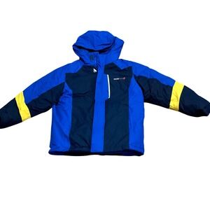 Swiss Tech Boys 3-in-1 Systems Jacket Blue Navy Yellow‎ Size M 8 Hooded Winter